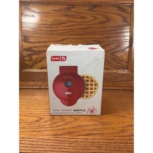 Dash Mini Waffle Maker Red 4 Inch Non-Stick DMW001RD 350W Compact Appliance